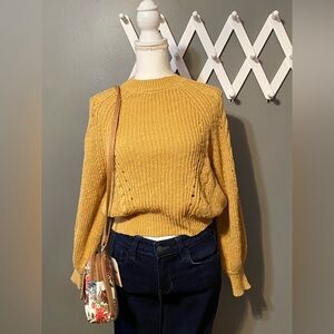 American Eagle Outfitters Golden Yellow Crew Neck Sweater